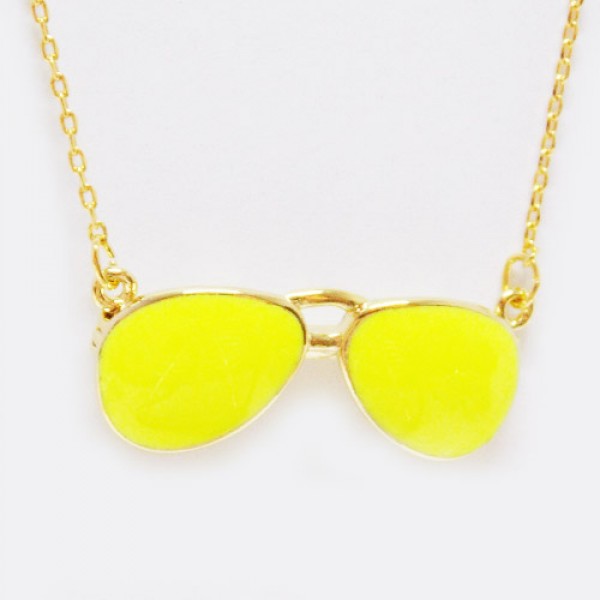 Colar Óculos de Sol Neon Amarelo